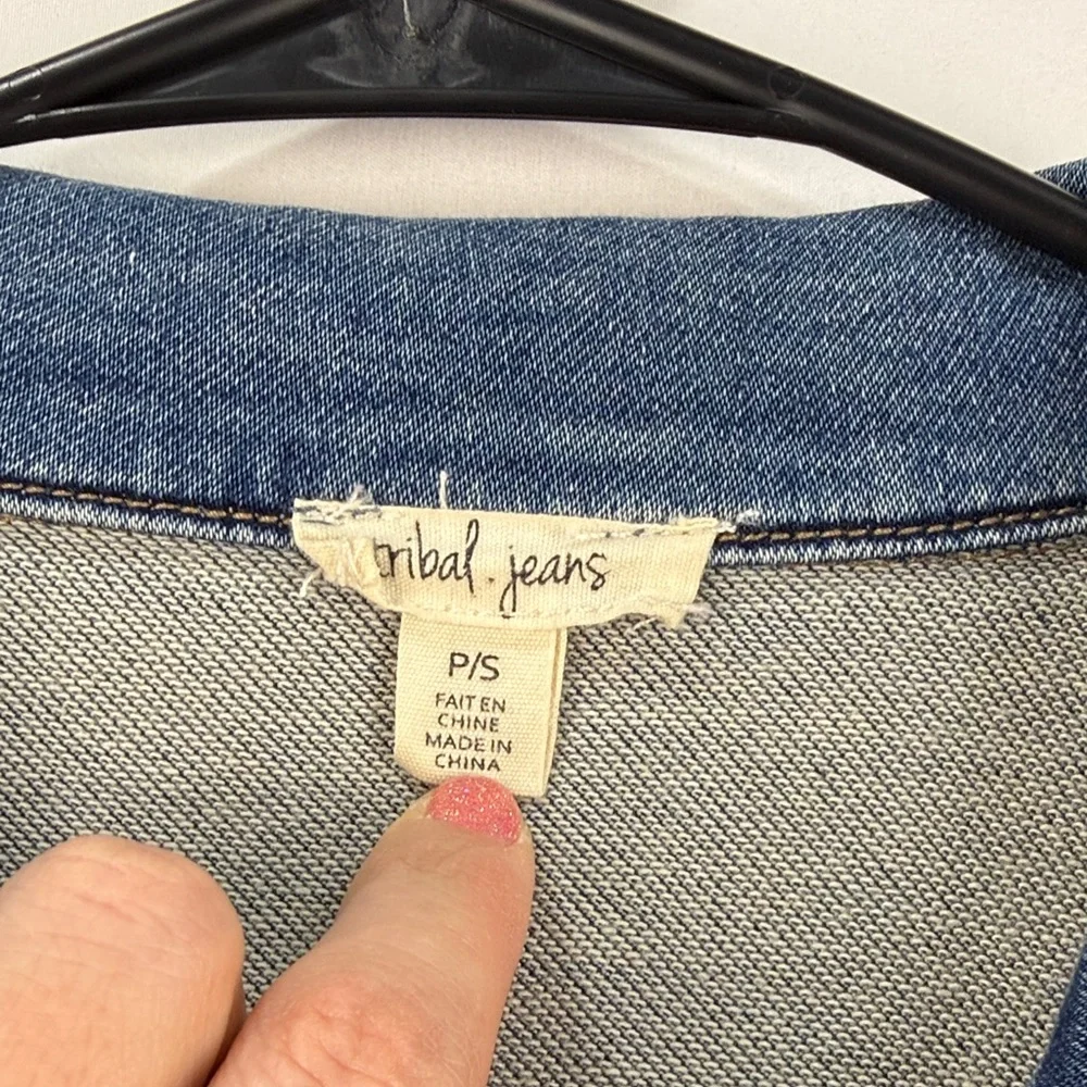 Tribal Jeans Comfort Stretch Maxi Denim Jacket Size S